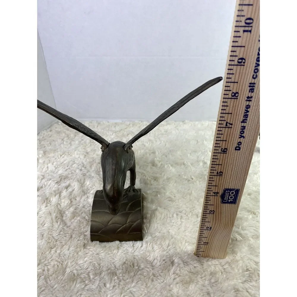 Brass Eagle VTG Perched Pose on Tree 8.5‎ x 8 inches Heavy Offce Home Decor